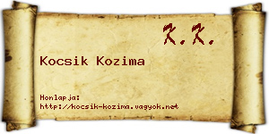 Kocsik Kozima névjegykártya